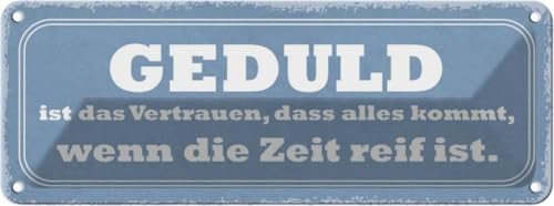 vianmo Blechschild 10x27 cm Geduld ist das Vertrauen dass Deko Geschenk Metall Schild von vianmo