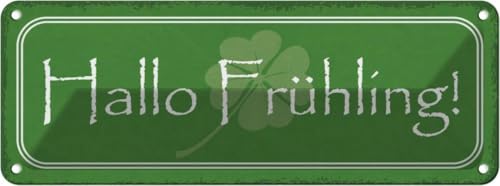vianmo Blechschild 10x27 cm Hallo Frühling Deko Geschenk Metall Schild von vianmo