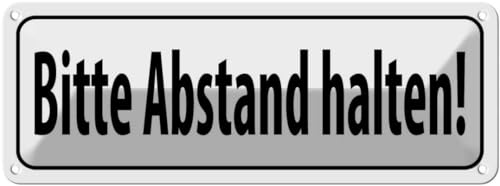 vianmo Blechschild 10x27 cm bitte Abstand halten Deko Geschenk Metall Schild von vianmo