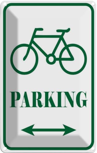 vianmo Blechschild 30x20 cm Fahrrad Parking weiß- grünes Deko Geschenk Metall Schild von vianmo