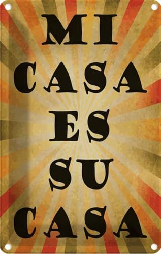 vianmo Blechschild 30x20 cm mi cas es su casa mein Haus euer Deko Geschenk Metall Schild von vianmo