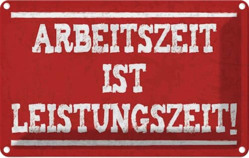 vianmo Blechschild 20x30 cm Arbeitszeit ist Leistungszeit Deko Geschenk Metall Schild von vianmo