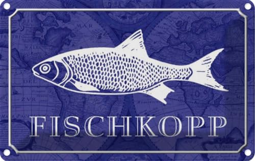 vianmo Blechschild 20x30 cm Fischkopp Fisch Deko Geschenk Metall Schild von vianmo