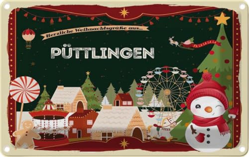 vianmo Blechschild 20x30 cm Weihnachten PÜTTLINGEN Deko Geschenk Metall Schild von vianmo
