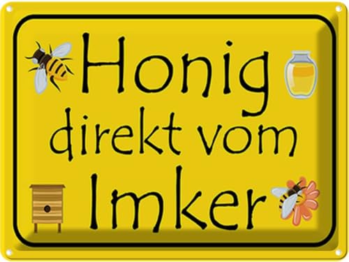 vianmo Blechschild 30x40 cm Honig direkt vom Imker Deko Geschenk Metall Schild von vianmo