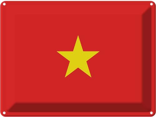 vianmo Blechschild 30x40 cm Vietnams Flag of Vietnam Deko Geschenk Metall Schild von vianmo