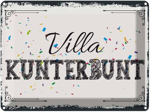vianmo Blechschild 30x40 cm Villa Kunterbunt Deko Geschenk Metall Schild vianmo Blechschild 30x40 cm Villa Kunterbunt Deko Geschenk Metall Schild von vianmo