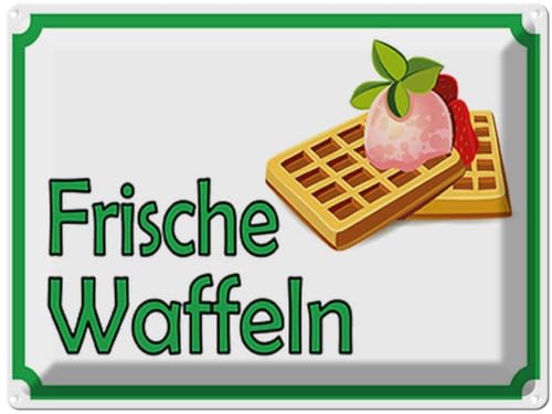 vianmo Blechschild 30x40 cm frische Waffeln Verkauf Deko Geschenk Metall Schild von vianmo