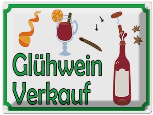 vianmo Blechschild 30x40 cm Glühwein Verkauf Deko Geschenk Metall Schild vianmo Blechschild 30x40 cm Glühwein Verkauf Deko Geschenk Metall Schild von vianmo