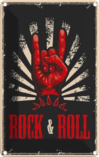 vianmo Blechschild 30x20 cm Rock & Roll Musik Deko Geschenk Metall Schild von vianmo