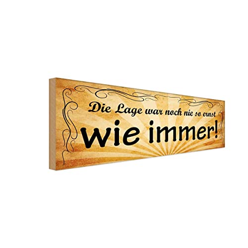 vianmo Holzschild 10x27 cm Lage war nie so ernst wie immer Deko Geschenk Holz Schild von vianmo