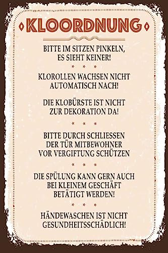 vianmo Holzschild 30x20 cm Kloordnung bitte im sitzen pinkeln Deko Geschenk Holz Schild von vianmo