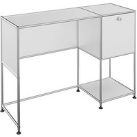 viasit System4 Schreibtisch weiß rechteckig, Rundrohrgestell silber 116,0 x 41,0 cm von viasit