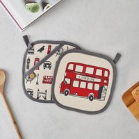 London Icons Pot Grab - Liebevoll Hergestellt in Großbritannien, Isolierter Handschuh, Hot Pad, Küche, Ofenhandschuh, Ofenhandschuh von victoriaeggs