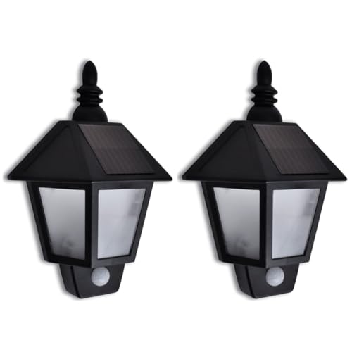 2x Solarwandlampe mit Bewegungssensor von vidaXL