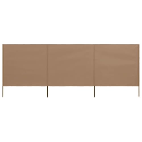 vidaXL Winddichter Stoff, Taupe, 400 x 80 cm, 3 Stück von vidaXL