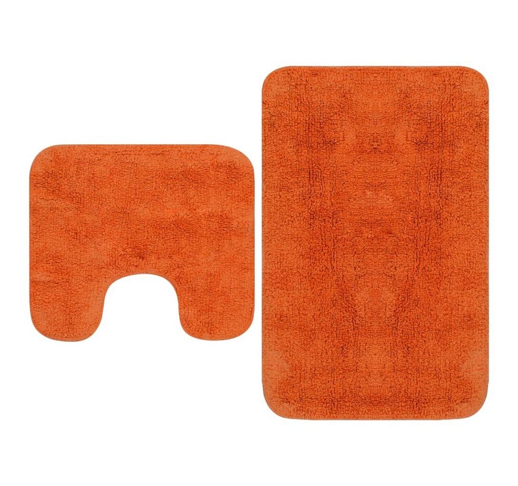 Badematte Badematten-Set 2-tlg. Stoff Orange vidaXL, Gewebe von vidaXL