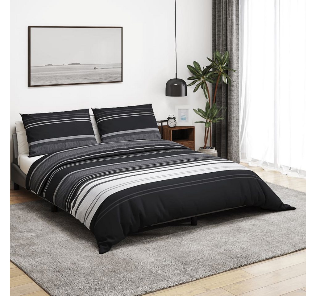 Bettbezug Bettwäsche-Set Schwarz und Weiß 155x220 cm Baumwolle, vidaXL (1 St) von vidaXL