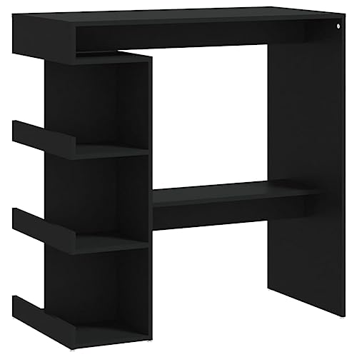 Bussandri Exclusive - Bartisch mit Regal Schwarz 100x50x101,5 cm Holzwerkstoff von vidaXL