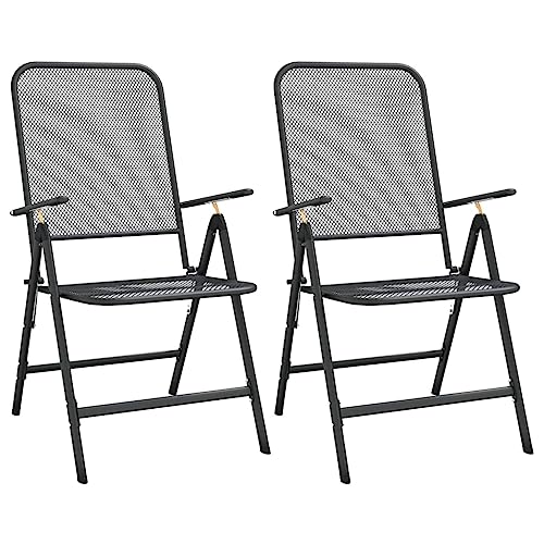 Bussandri Exclusive - Klappbare Gartenstühle 2 STK. Streckgitter Anthrazit Bussandri Exclusive - Klappbare Gartenstühle 2 STK. Streckgitter Anthrazit von vidaXL