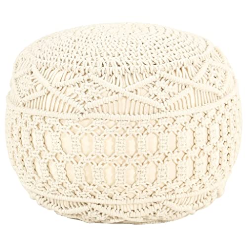 Bussandri Exclusive - Makramee Sitzpuff Handgefertigt 45x30 cm Baumwolle Bussandri Exclusive - Makramee Sitzpuff Handgefertigt 45x30 cm Baumwolle von vidaXL