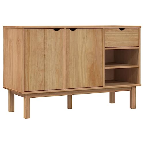 vidaXL Sideboard Schrank Anrichte Beistellschrank Kommode Mehrzweckschrank Standschrank Wohnzimmerschrank 114x43x73,5cm Massivholz Kiefer von vidaXL