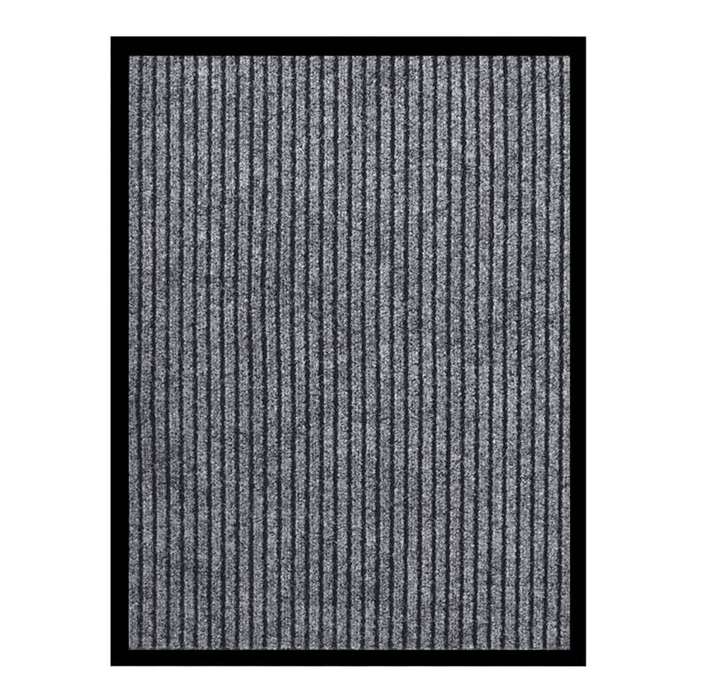 Fußmatte Fußmatte Grau Gestreift 80x120 cm, vidaXL, Rechteckig von vidaXL