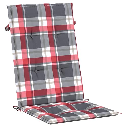 Gartenstuhlauflagen 2 Stk. Rot Karomuster 120x50x3 cm von vidaXL