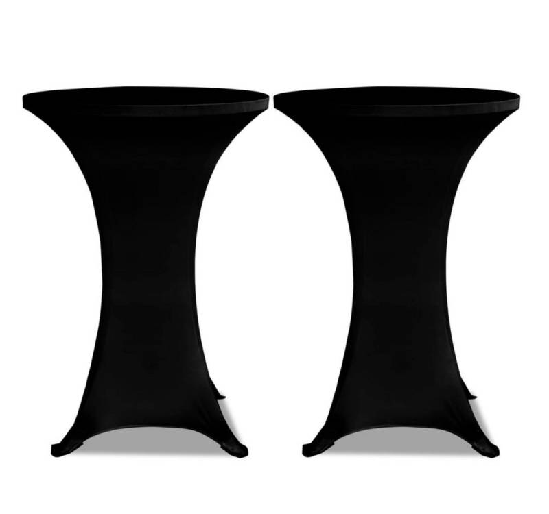 vidaXL Hussen-Set 2 x Tischhusse für Stehtisch Stretchhusse Ø60 cm schwarz von vidaXL