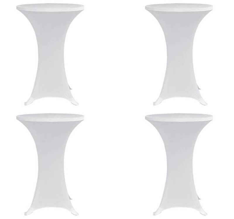 vidaXL Hussen-Set Stehtischhussen 4 Stk. Ø 60 cm Weiß Stretch von vidaXL
