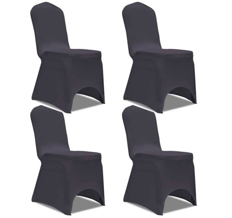 vidaXL Hussen-Set Stretch Stuhlbezug 4 Stück Anthrazit von vidaXL