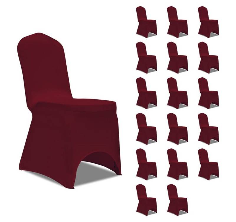 vidaXL Hussen-Set Stretch-Stuhlhussen Burgunderrot 18 Stk. von vidaXL