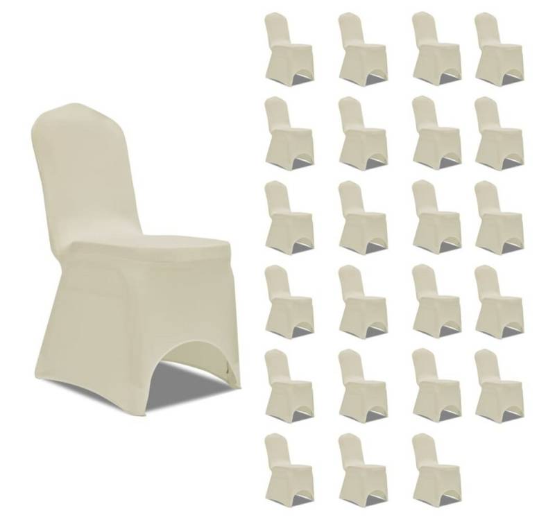 vidaXL Hussen-Set Stretch-Stuhlhussen Creme 24 Stk. von vidaXL