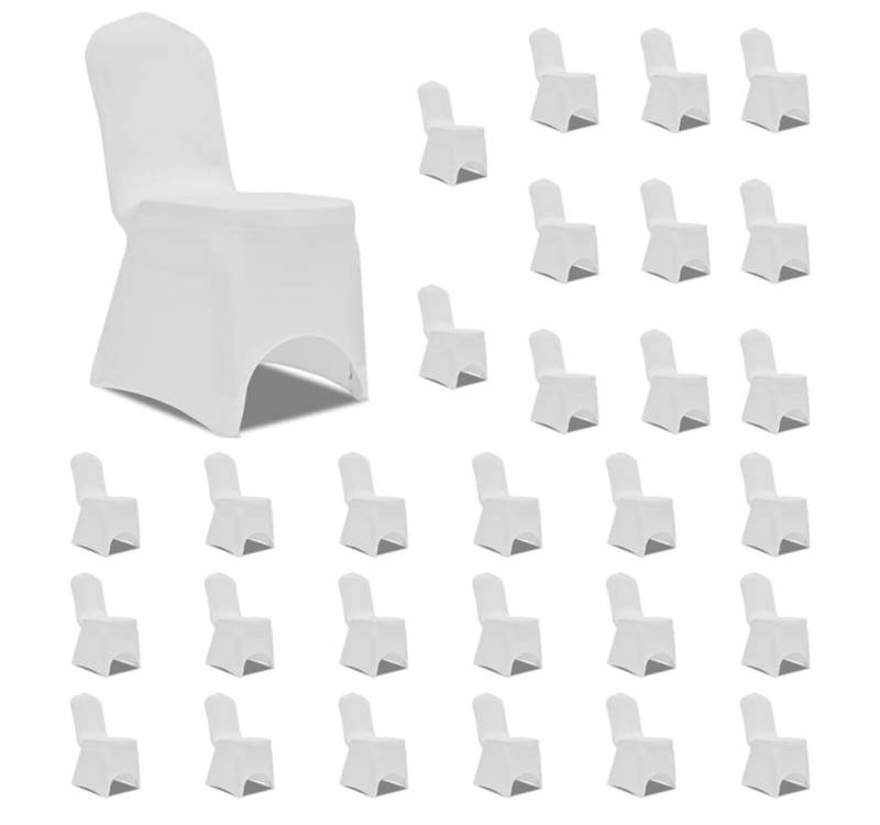 vidaXL Hussen-Set Stretch-Stuhlhussen Weiß 30 Stk. von vidaXL
