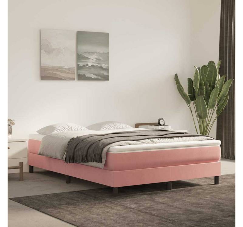 Kaltschaummatratze, vidaXL, Taschenfederkernmatratze Rosa 140x210x20 cm Samt von vidaXL
