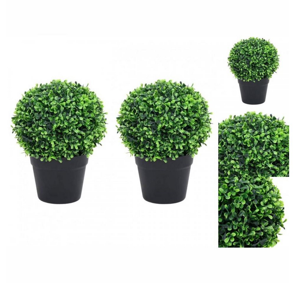 Künstliche Zimmerpflanze Künstliche Buchsbäume 2 Stk mit Topf Kugelform Grün 32 cm Pflanze real, vidaXL, Höhe 32 cm von vidaXL