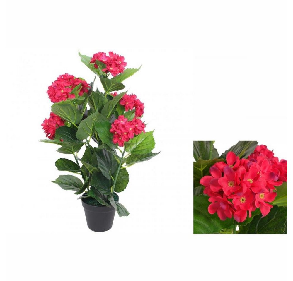 Künstliche Zimmerpflanze Künstliche Hortensie mit Topf 60 cm Rot Pflanze realistisch echt, vidaXL, Höhe 0 cm von vidaXL