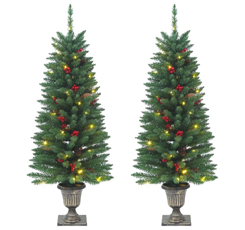 Kunstpflanze, vidaXL, Künstliche Weihnachtsbäume 2 Stk. 100 LEDs Grün 120 cm von vidaXL