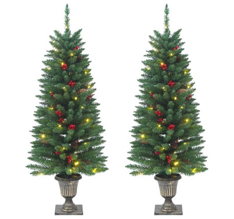 Kunstpflanze, vidaXL, Künstliche Weihnachtsbäume 2 Stk. 100 LEDs Grün 120 cm von vidaXL