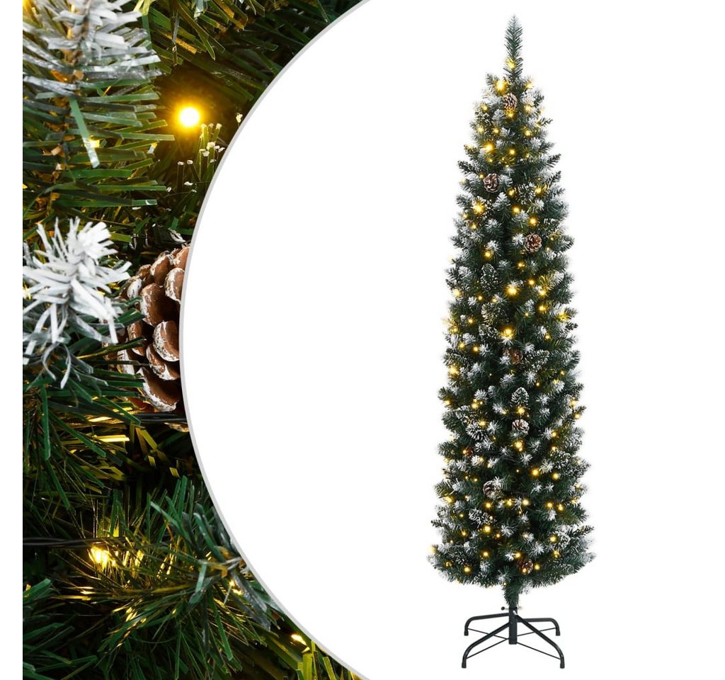 Kunstpflanze, vidaXL, Künstlicher Weihnachtsbaum Schlank 300 LEDs 180 cm von vidaXL