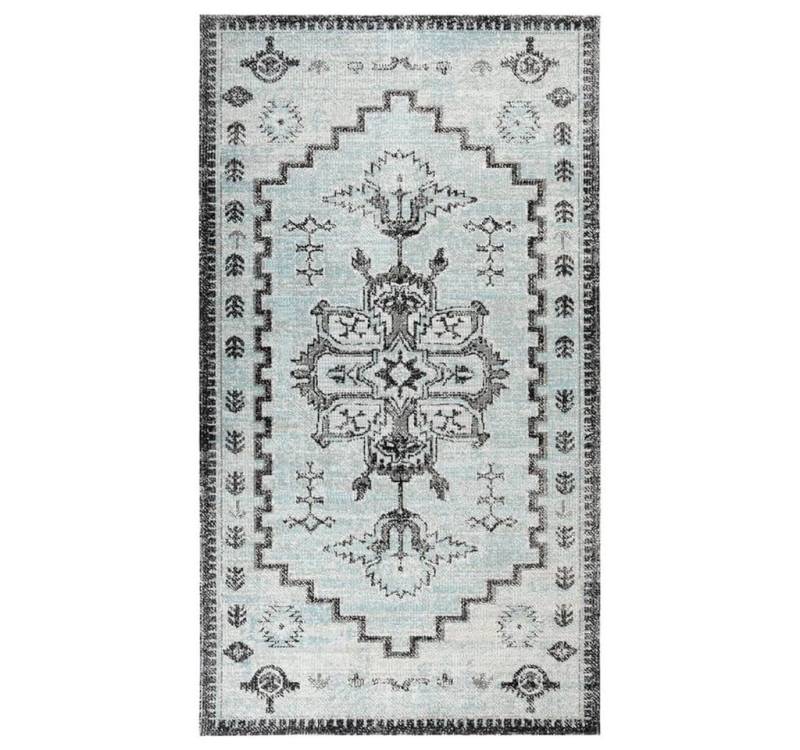 vidaXL Outdoorteppich Outdoor-Teppich Flachgewebe 115x170 cm Grün und Grau, Höhe: 0.4 mm von vidaXL