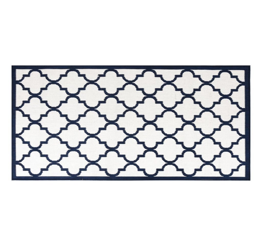 Outdoorteppich Outdoor-Teppich Marineblau Weiß 80x150 cm Beidseitig Nutzbar, vidaXL von vidaXL