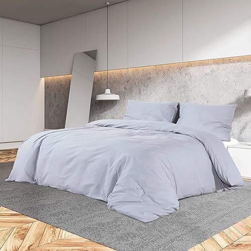 Revera Bettbezug-Set, Grau, 225 x 220 cm, aus Baumwolle von vidaXL