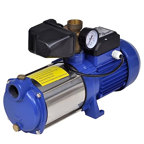 vidaXL Strahlpumpe mit Messgerät 1300 W 5100 L/h blau von vidaXL