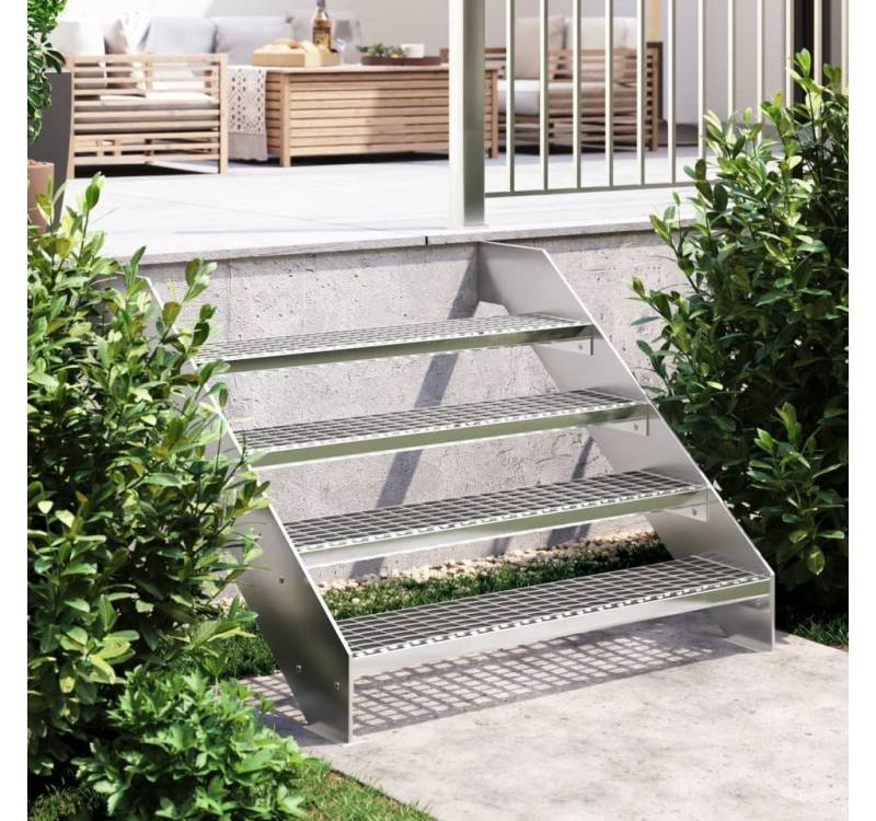 vidaXL Stufenmatte Gitterroststufe 100x24x7 cm Verzinkter Stahl, Rechteckig, Höhe: 7 mm von vidaXL