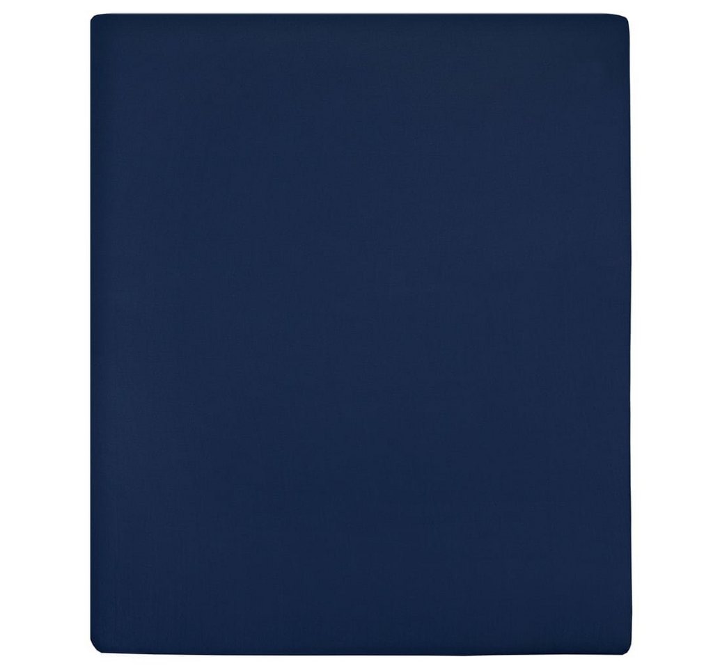 Tagesdecke Spannbettlaken Jersey Marineblau 140x200 cm Baumwolle, vidaXL von vidaXL