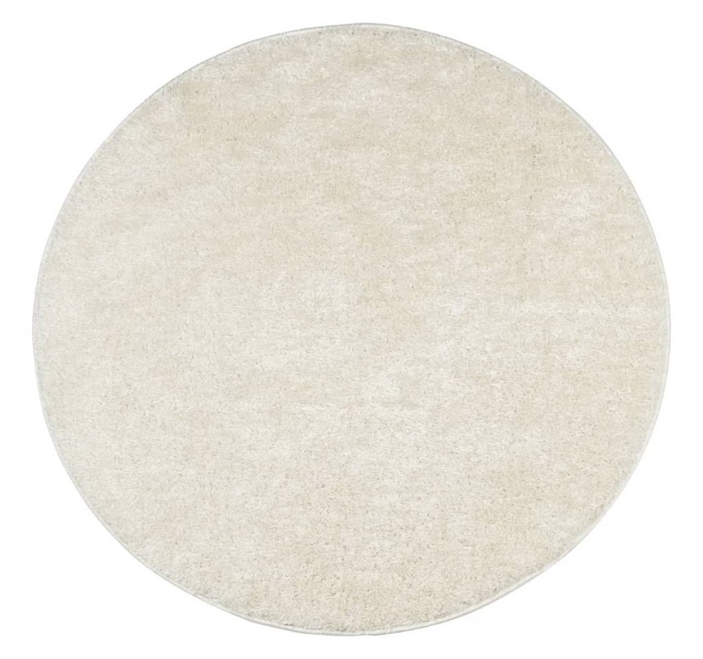 Teppich Teppich ISTAN Hochflor Glänzend Creme Ø 100 cm, vidaXL, Runde von vidaXL