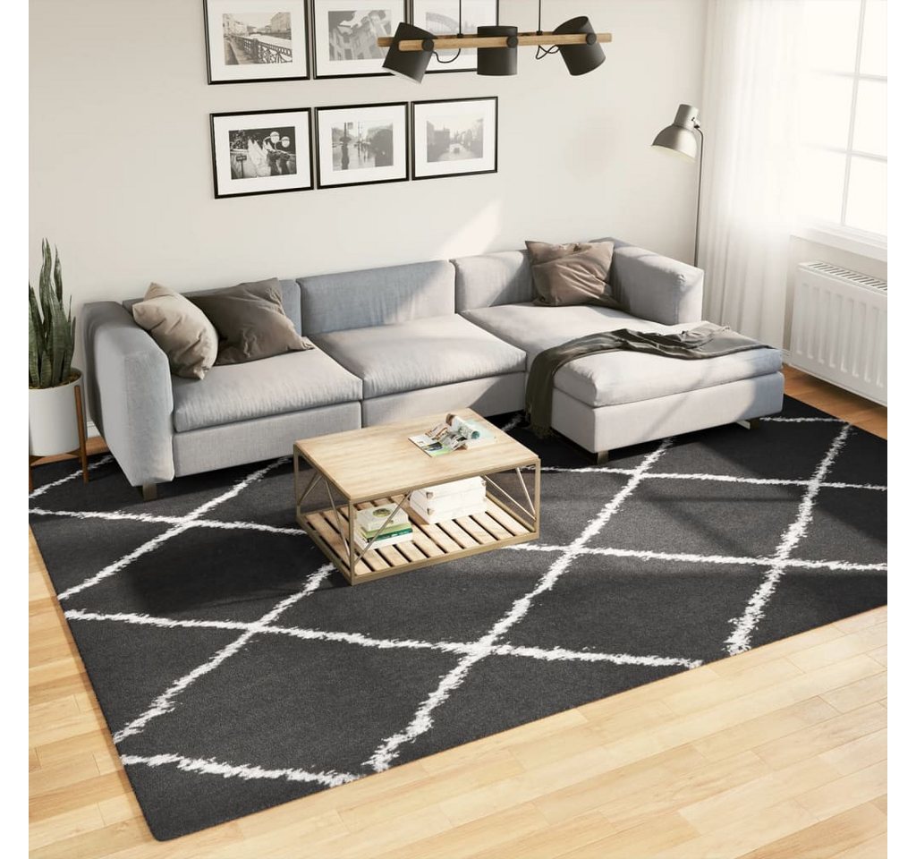 Teppich Teppich Shaggy Hochflor Modern Schwarz und Creme 240x340 cm, vidaXL, Rechteckig von vidaXL