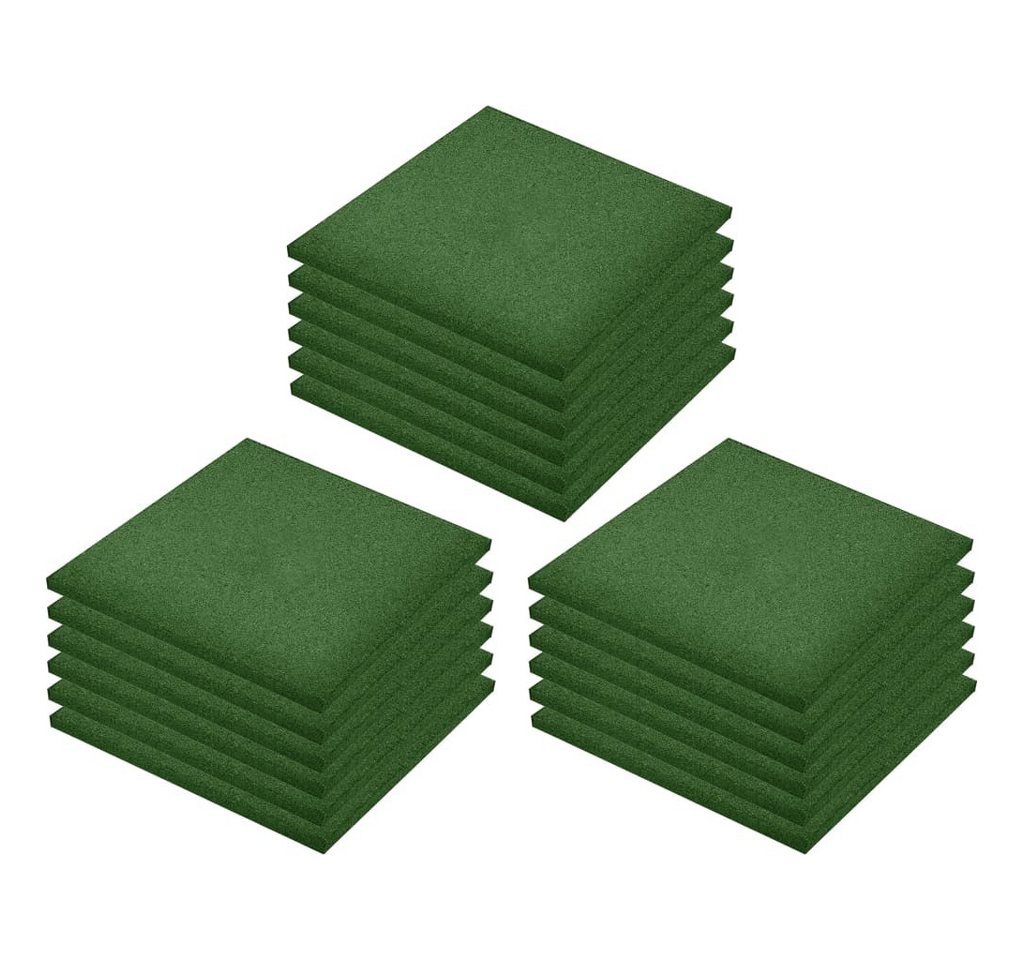 vidaXL Teppichboden Fallschutzfliesen 18 Stk. Gummi 50 x 50 x 3 cm Grün, Höhe: 3 mm vidaXL Teppichboden Fallschutzfliesen 18 Stk. Gummi 50 x 50 x 3 cm Grün, Höhe: 3 mm von vidaXL