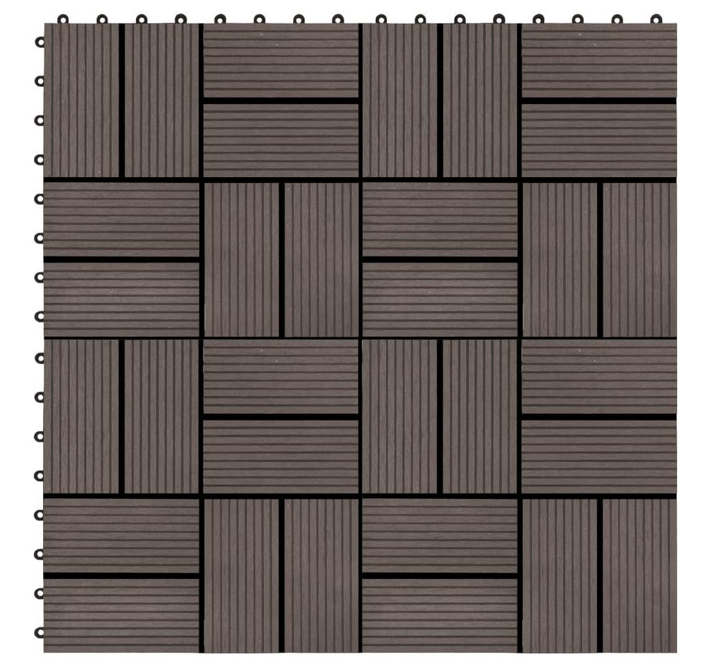 Teppichboden Terrassenfliesen 11 Stück WPC 30 x 30 cm 1 qm Dunkelbraun, vidaXL von vidaXL